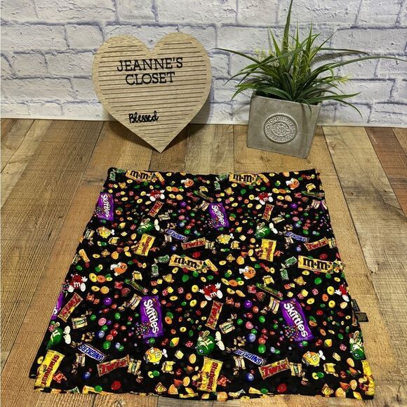 M&M Mars Snickers Skittles Candy Chocolate Silk Scarf Novelty Print 34”x34” Vtg - Picture 10 of 13